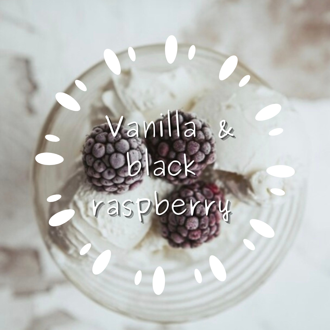 Vanilla and black raspberry mini clam