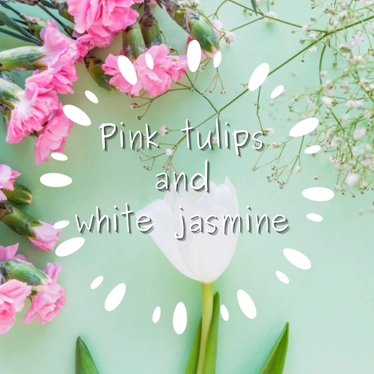 Pink tulips and white jasmine