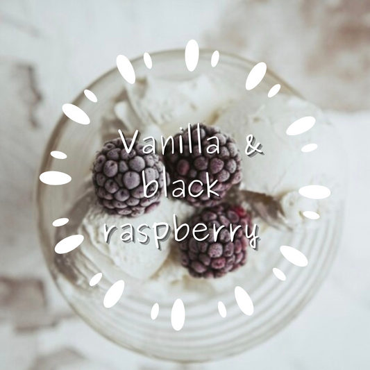 Vanilla and black raspberry mini clam
